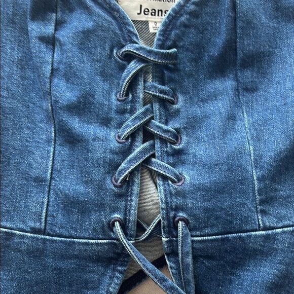 Reformation Blue Denim Corset Top size 0 - Picture 3 of 7